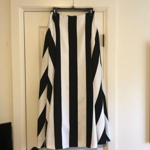 Badgley Mischka wide stripe maxi skirt